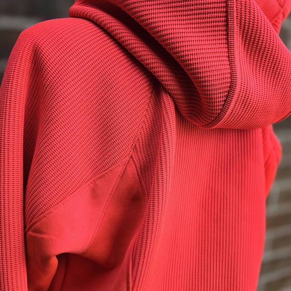 Swiss Tech Women's Vibrant Red Orange Pinkish Hoodie with Blue Trim - Picture 8 of 14